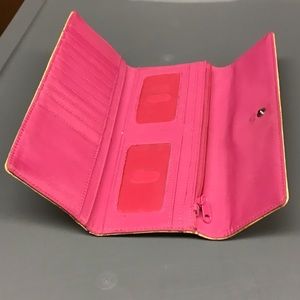 FRANCO SARTO women's wallet  pink inside goldish outside